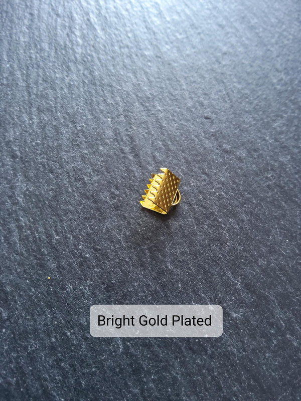 8mm (5/16") Wide Ribbon Crimp Ends 8x8mm Findings Crimps in Gold, Silver, Antique Silver, Antique Bronze or Antique Copper
