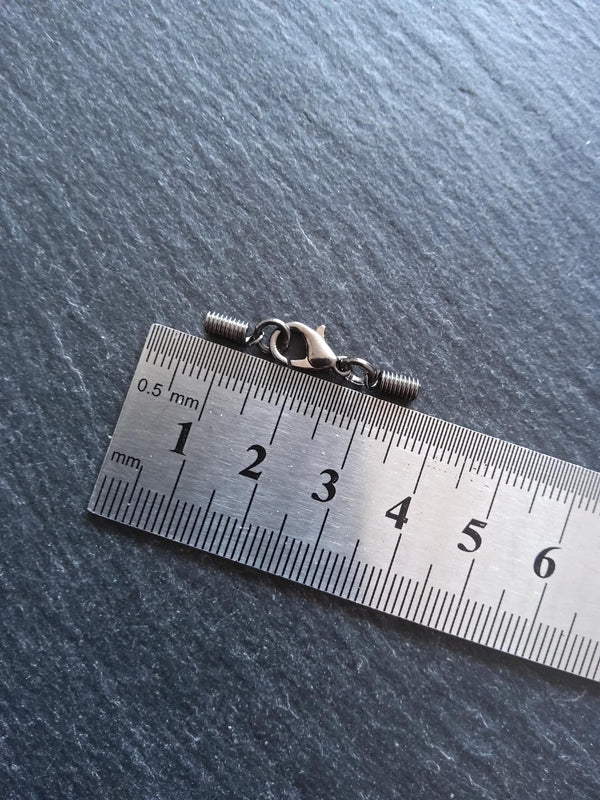Gunmetal COIL Crimp End Sets for 1mm to 1.5mm Cord (1.8mm coil ends)