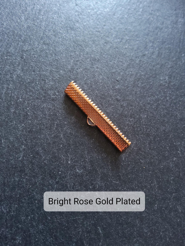 35mm (1 3/8") Wide Ribbon Crimp Ends 35x8mm Findings Crimps in Gold, Silver, Antique Silver, Rose Gold, Antique Bronze or Antique Copper