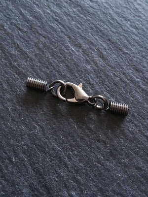 Gunmetal COIL Crimp End Sets for 1mm to 1.5mm Cord (1.8mm coil ends)