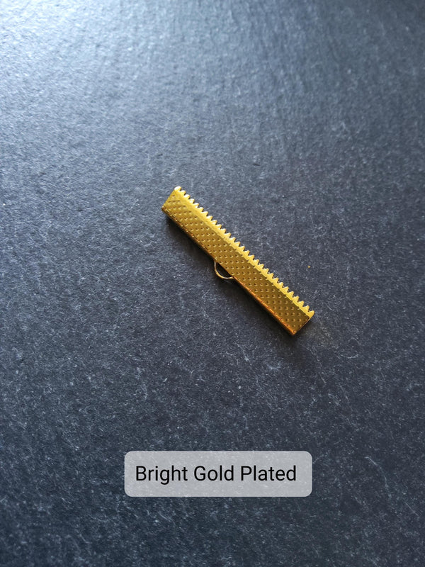 35mm (1 3/8") Wide Ribbon Crimp Ends 35x8mm Findings Crimps in Gold, Silver, Antique Silver, Rose Gold, Antique Bronze or Antique Copper