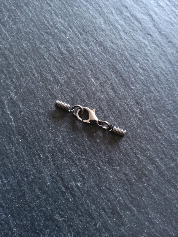Gunmetal COIL Crimp End Sets for 1mm to 1.5mm Cord (1.8mm coil ends)