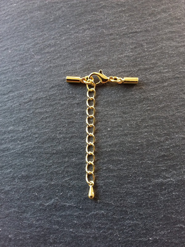 Gold Plated End Cap Sets for 2mm Round Cord (2.5mm caps)