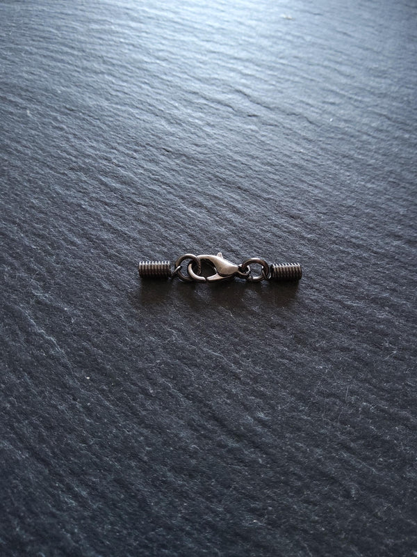 Gunmetal COIL Crimp End Sets for 1mm to 1.5mm Cord (1.8mm coil ends)