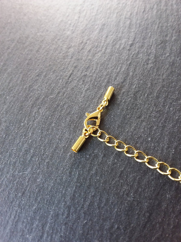 Gold Plated End Cap Sets for 2mm Round Cord (2.5mm caps)