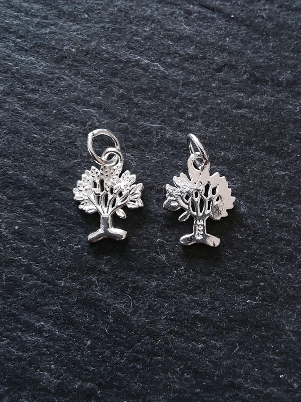 Tree Charms 925 Sterling Silver 12x9x1mm