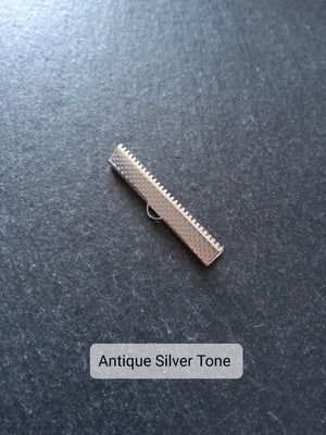 35mm (1 3/8") Wide Ribbon Crimp Ends 35x8mm Findings Crimps in Gold, Silver, Antique Silver, Rose Gold, Antique Bronze or Antique Copper