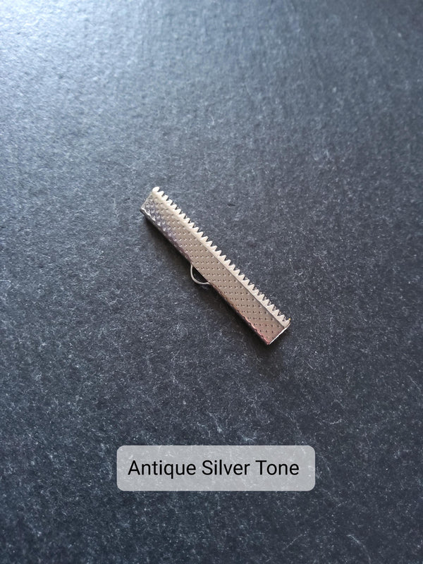 35mm (1 3/8") Wide Ribbon Crimp Ends 35x8mm Findings Crimps in Gold, Silver, Antique Silver, Rose Gold, Antique Bronze or Antique Copper