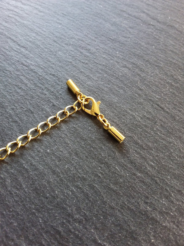 Gold Plated End Cap Sets for 2mm Round Cord (2.5mm caps)