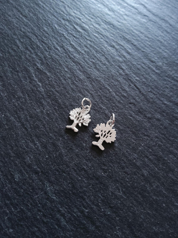 Tree Charms 925 Sterling Silver 12x9x1mm