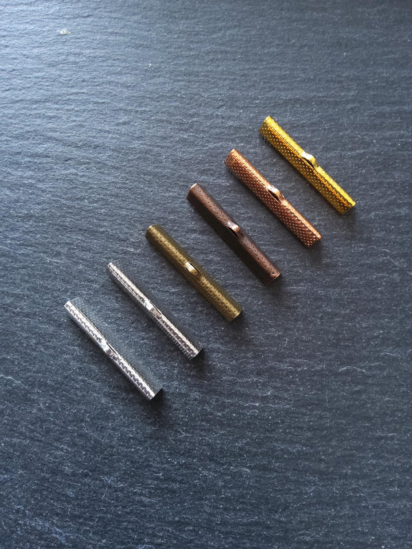 35mm (1 3/8") Wide Ribbon Crimp Ends 35x8mm Findings Crimps in Gold, Silver, Antique Silver, Rose Gold, Antique Bronze or Antique Copper