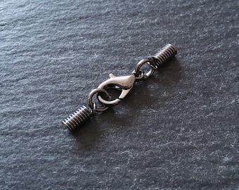 Gunmetal COIL Crimp End Sets for 1mm to 1.5mm Cord (1.8mm coil ends)