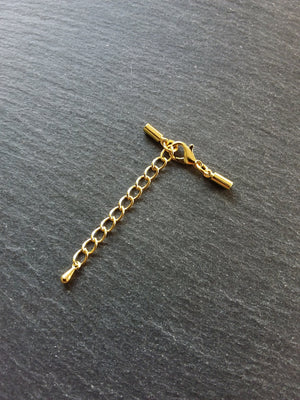 Gold Plated End Cap Sets for 2mm Round Cord (2.5mm caps)
