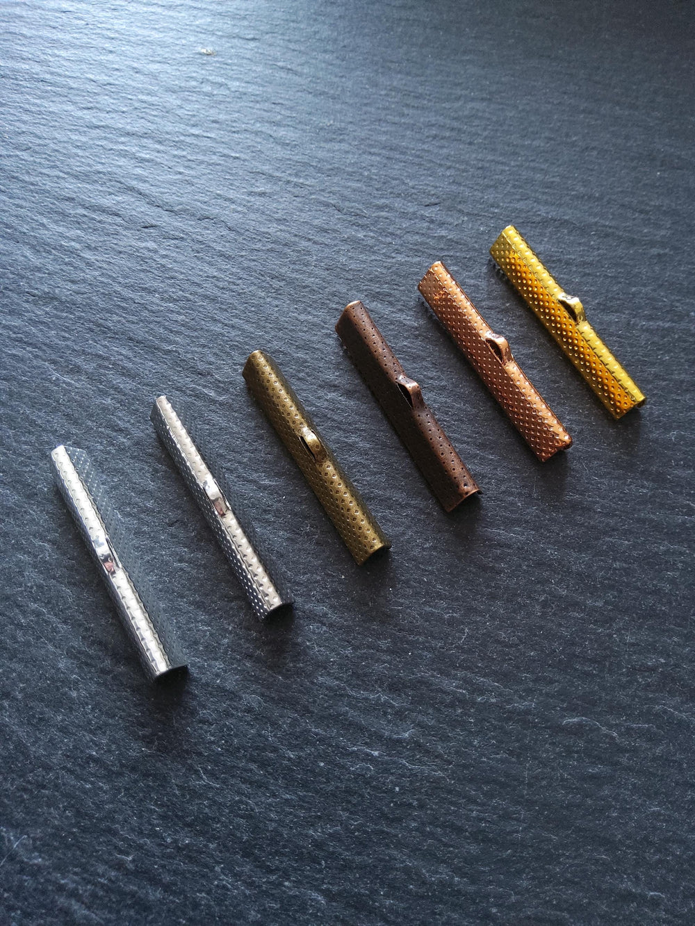 35mm (1 3/8") Wide Ribbon Crimp Ends 35x8mm Findings Crimps in Gold, Silver, Antique Silver, Rose Gold, Antique Bronze or Antique Copper