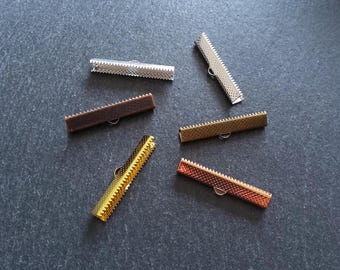 35mm (1 3/8") Wide Ribbon Crimp Ends 35x8mm Findings Crimps in Gold, Silver, Antique Silver, Rose Gold, Antique Bronze or Antique Copper