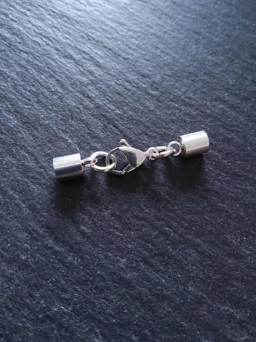 2 or 10 Bright Silver Stainless Steel End Cap Sets for 4mm Cord (4.5mm end caps)