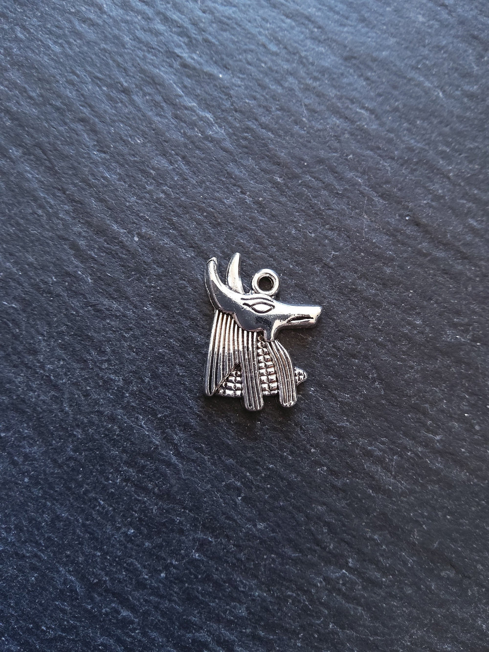 10 or 50 Anubis Jackal Head Charms Ancient Egyptian Antique Silver Tone 20x15mm