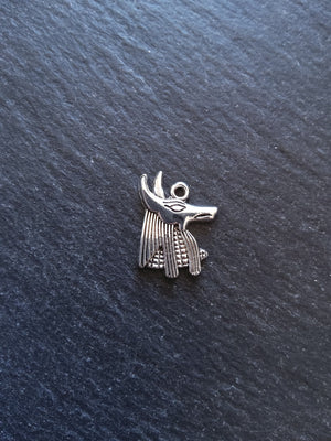 10 or 50 Anubis Jackal Head Charms Ancient Egyptian Antique Silver Tone 20x15mm