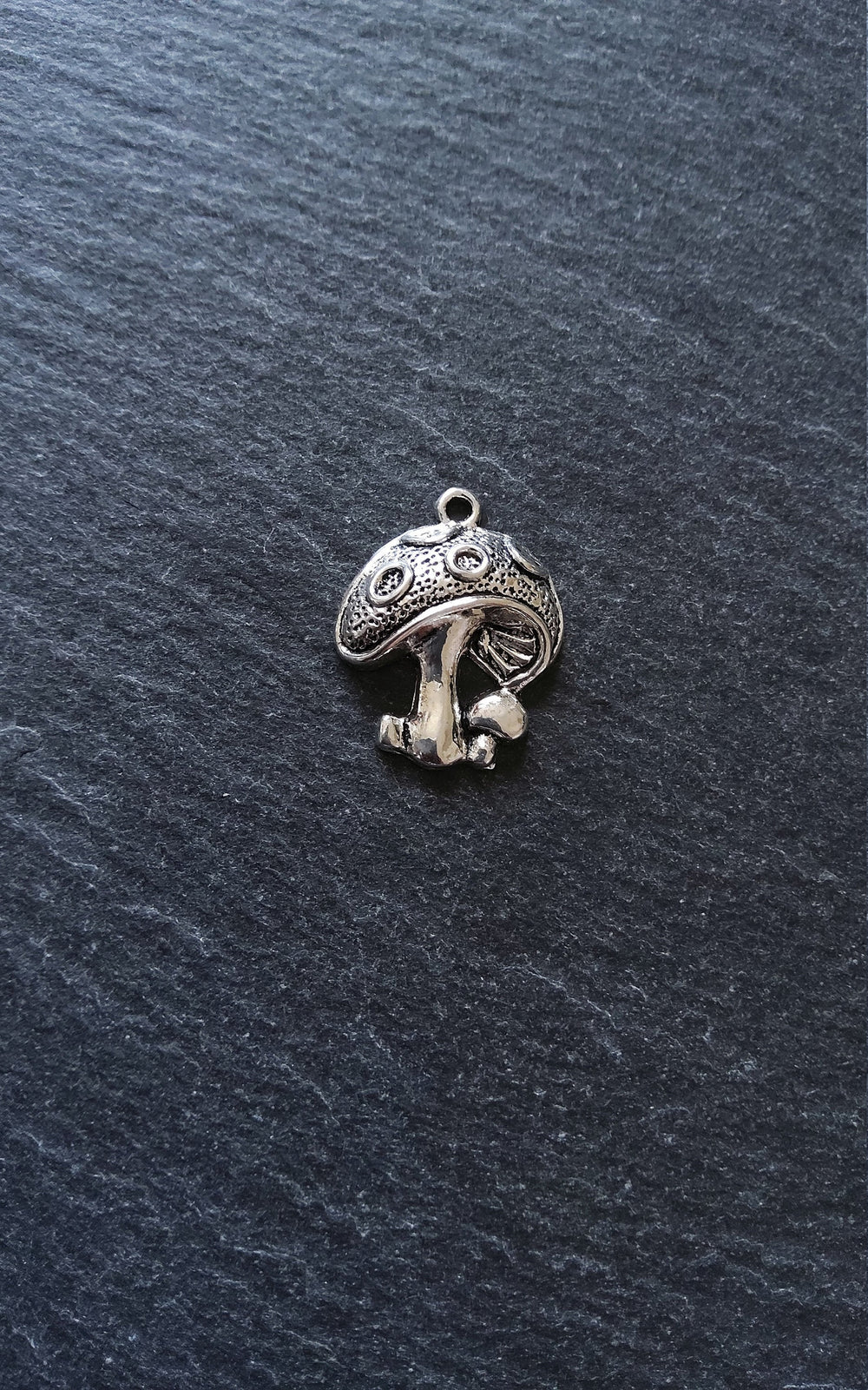 10 or 50 Mushroom Toadstool Charms Antique Silver Tone 23x19mm