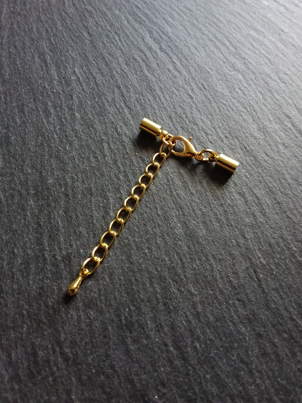 Gold Plated End Cap Sets for 3mm Cord (3.5mm end caps)
