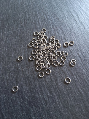 100 or 500 Stainless Steel 5mm Strong Jump Rings 0.8mm (20 gauge)