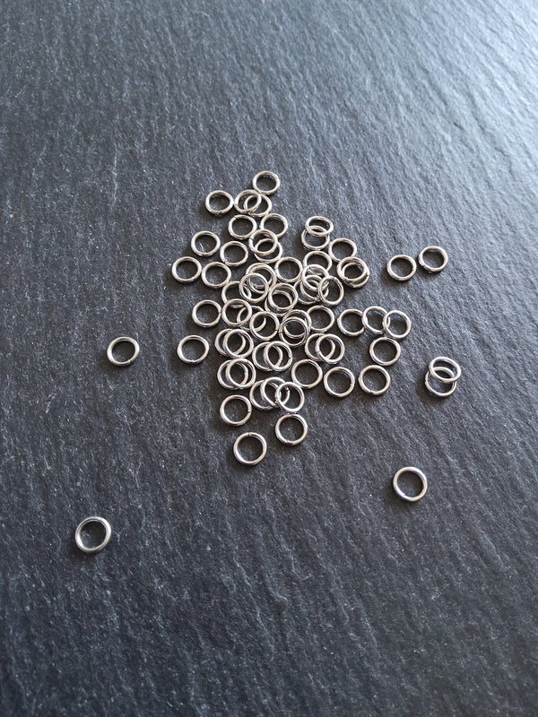 100 or 500 Stainless Steel 5mm Strong Jump Rings 0.8mm (20 gauge)