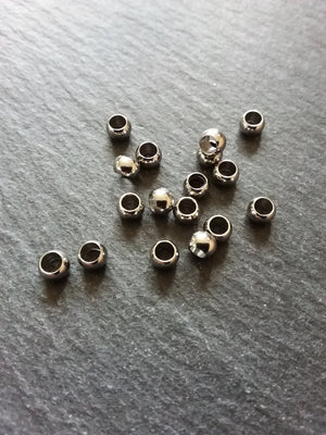 10 or 50 Stainless Steel 5mm Barrel Beads Smooth Solid Round Spacer 5x3.5mm with 3mm Hole