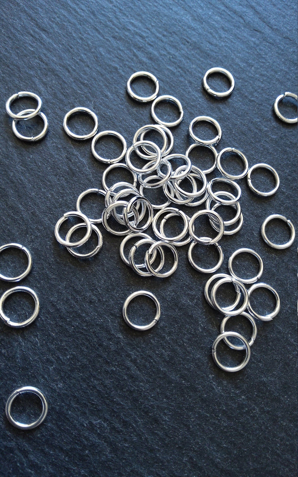 Strong Jump Rings Silver Plated 9mm Diameter 1.2mm (16 gauge) wide
