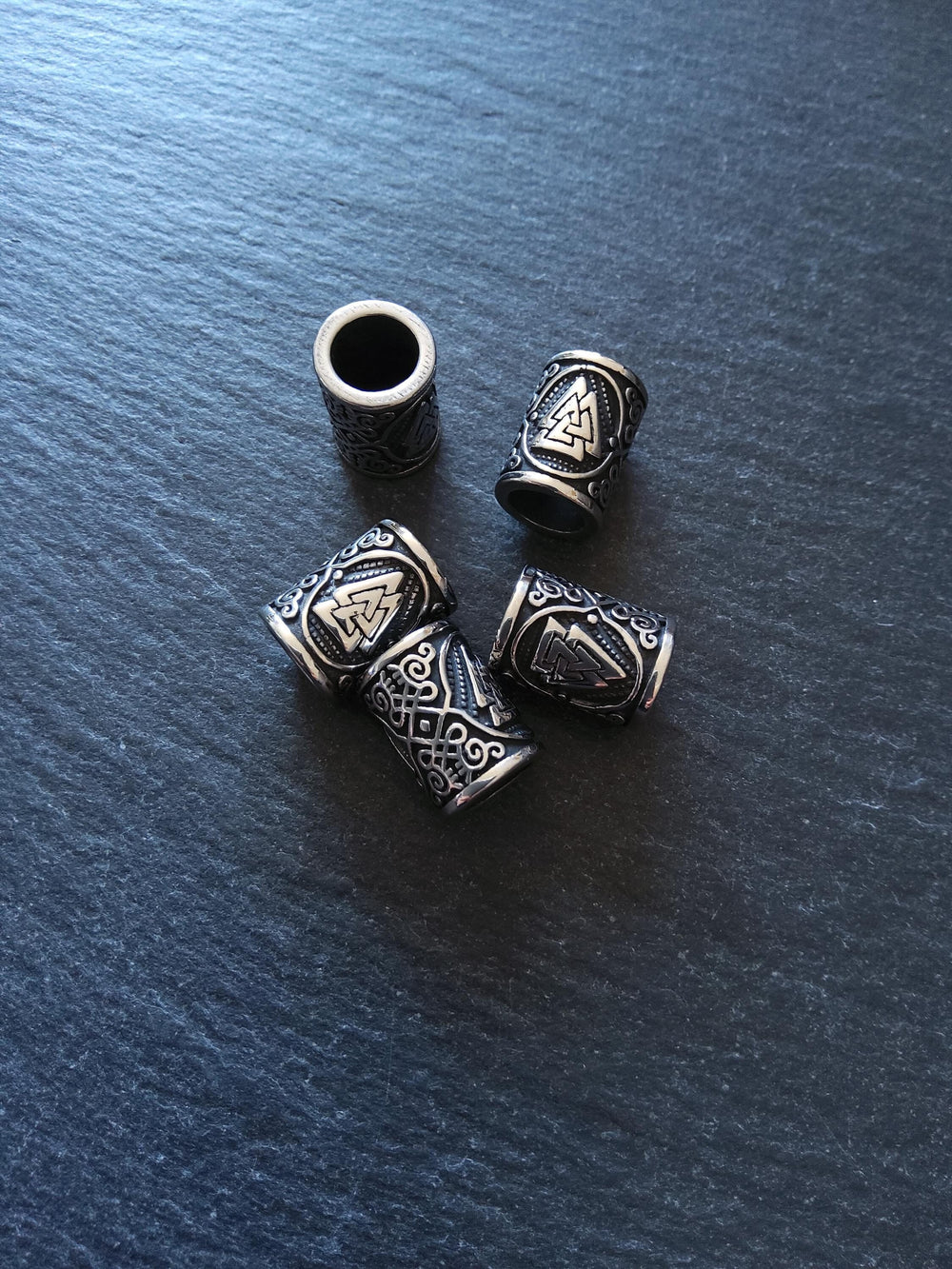 1 or 5 Valknut Odin's Knot Stainless Steel Beads 15x11mm Hole: 8mm