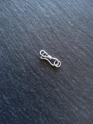 Genuine Solid Sterling Silver Hook & Eye Clasp Set 20mm Long (clasp 13x6x2mm)