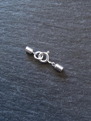 Genuine Solid Sterling Silver End Cap Set for 2mm Cord (2.5mm end caps)