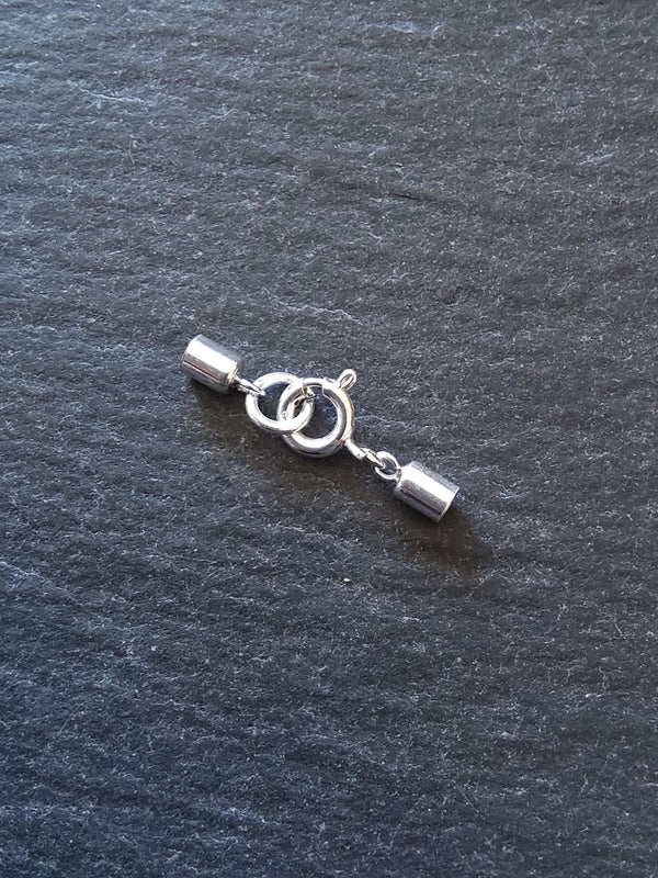 Genuine Solid Sterling Silver End Cap Set for 2mm Cord (2.5mm end caps)