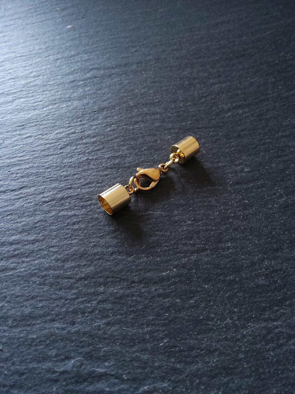1 or 5 Gold Stainless Steel End Cap Sets for 5.5mm Cord (6mm end caps)