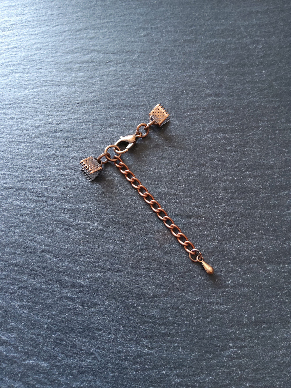5 or 25 Antique Copper Crimp End Sets for 6mm (1/4") Wide Ribbon