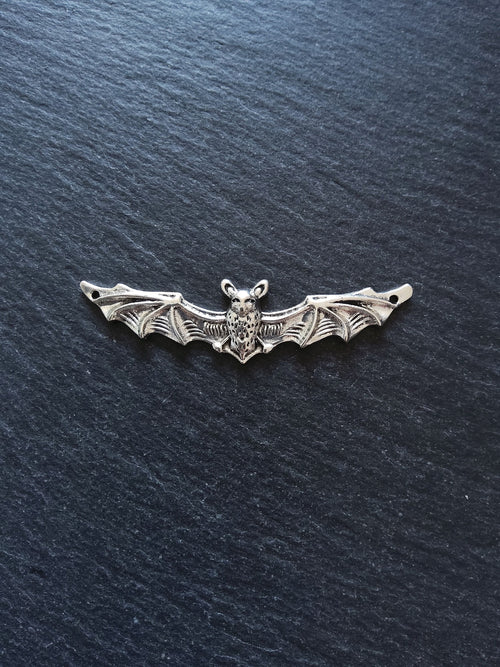 4 or 20 Flying Bat Connector Charms Antique Silver Tone Metal Alloy 65x17mm