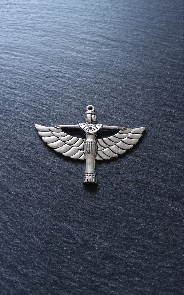2 or 10 Egyptian Goddess Isis Charms Antique Silver Tone Alloy 56x42mm