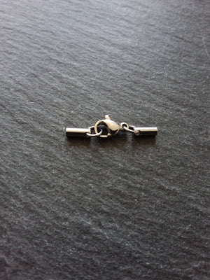 5 or 25 Sets Stainless Steel Rounded End Caps for 1.5mm Cord with Lobster Clasps (1.8mm end caps)