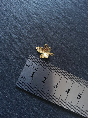 6 or 30 Real Gold Plated Stainless Steel Maple Leaf Charms 15x11.5x2mm