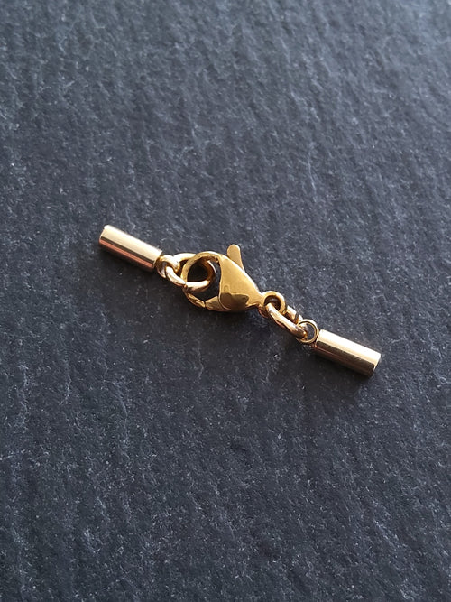 4 or 20 Genuine 18K Gold Plated Stainless Steel End Cap Sets for 1.5mm (2mm end caps)