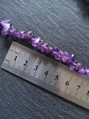 Natural Amethyst Chip Polished Gemstone Beads Approx 8x5mm Full 15.5" Strand