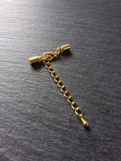 Gold Plated End Cap Sets for 3mm Cord (3.5mm end caps)