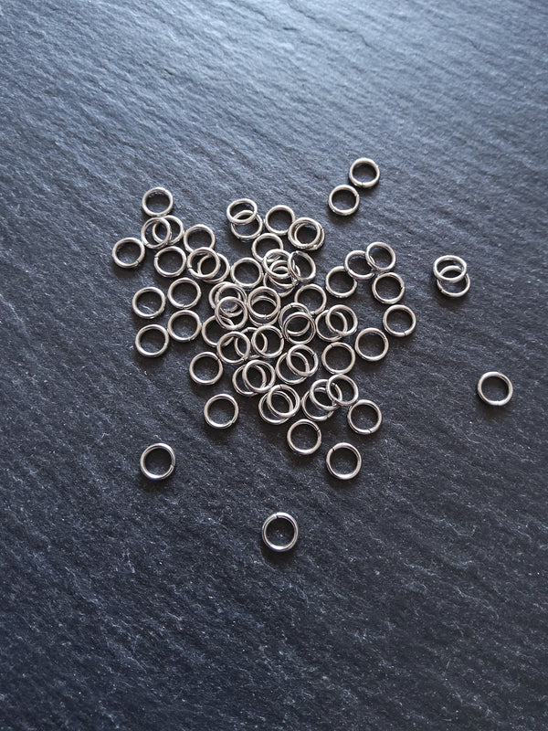 100 or 500 Stainless Steel 5mm Strong Jump Rings 0.8mm (20 gauge)