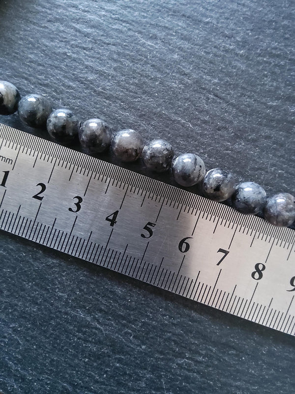 8mm to 8.5mm Larvikite Natural Gemstone Beads Undyed Full 15.7 inch Strand Hole: 1mm