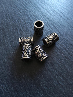 1 or 5 Valknut Odin's Knot Stainless Steel Beads 15x11mm Hole: 8mm