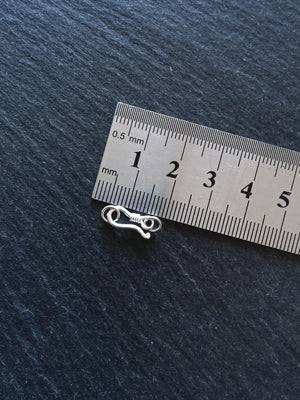 Genuine Solid Sterling Silver Hook & Eye Clasp Set 20mm Long (clasp 13x6x2mm)