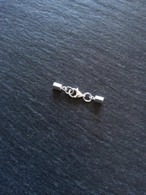 Genuine Solid Sterling Silver End Cap Set for 2.5mm Cord (3mm end caps)