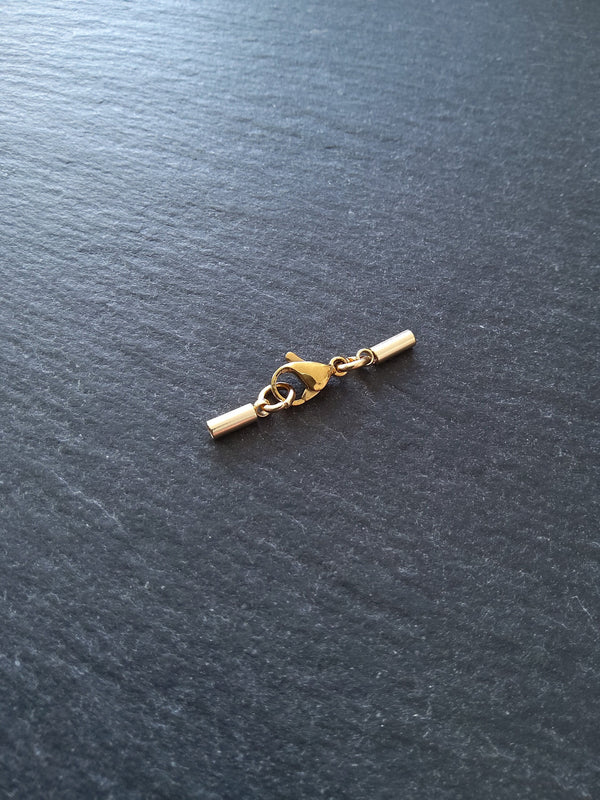 4 or 20 Genuine 18K Gold Plated Stainless Steel End Cap Sets for 1.5mm (2mm end caps)