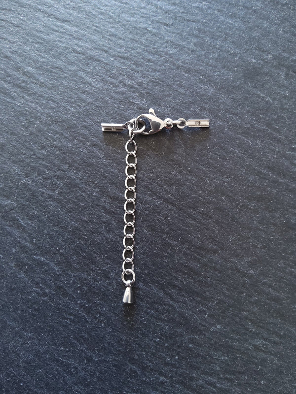 Stainless Steel Folding Crimp End Sets for 0.5mm to 1mm Cord Necklaces