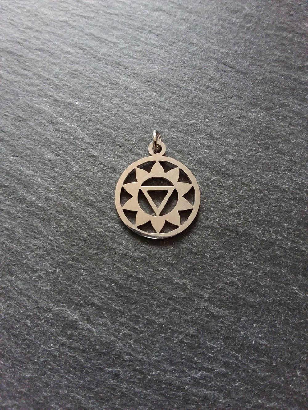 1 or 5 Stainless Steel Manipura Chakra Solar Plexus Charms Flat 22x19mm