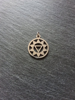 1 or 5 Stainless Steel Manipura Chakra Solar Plexus Charms Flat 22x19mm